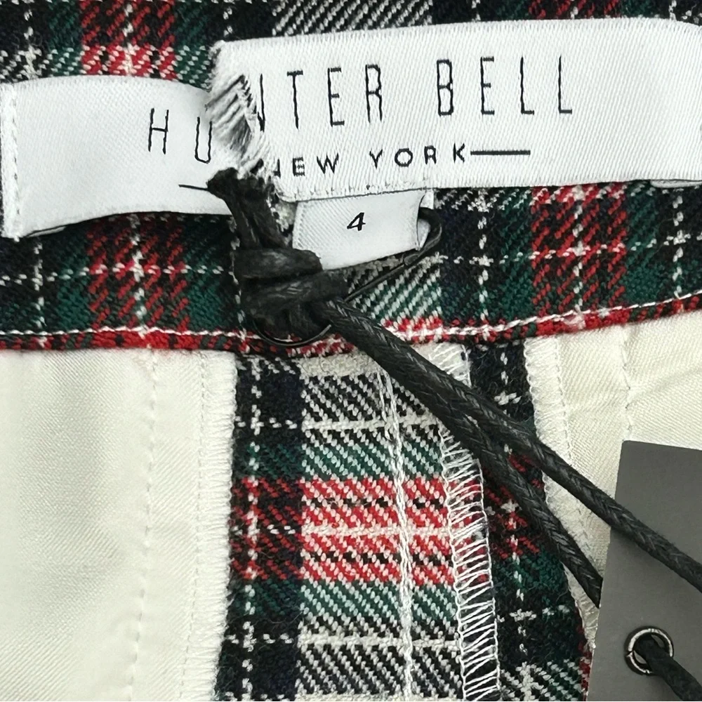 NWT Hunter Bell Melina‎ Plaid Cigarette Wool Pant Size 4